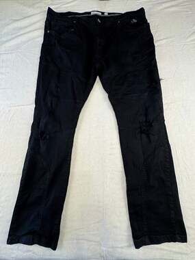 FWRD Denim Distressed Slim Biker Style Black Jeans Size 40x32